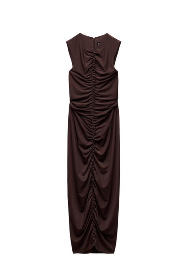MIDI DRESS WITH CENTRE RUFFLE