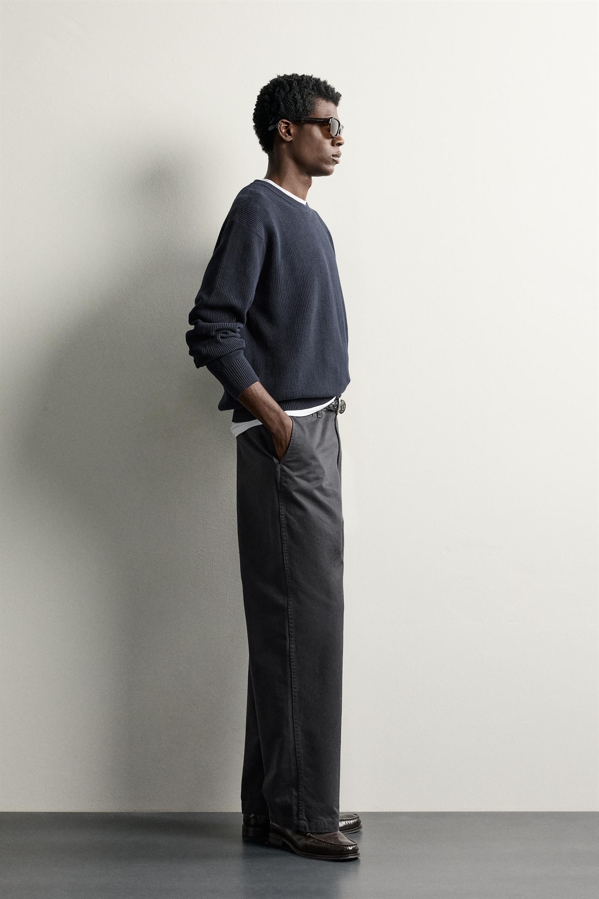 Zara REGULAR FIT TERS ÖRGÜ KAZAK görsel 4