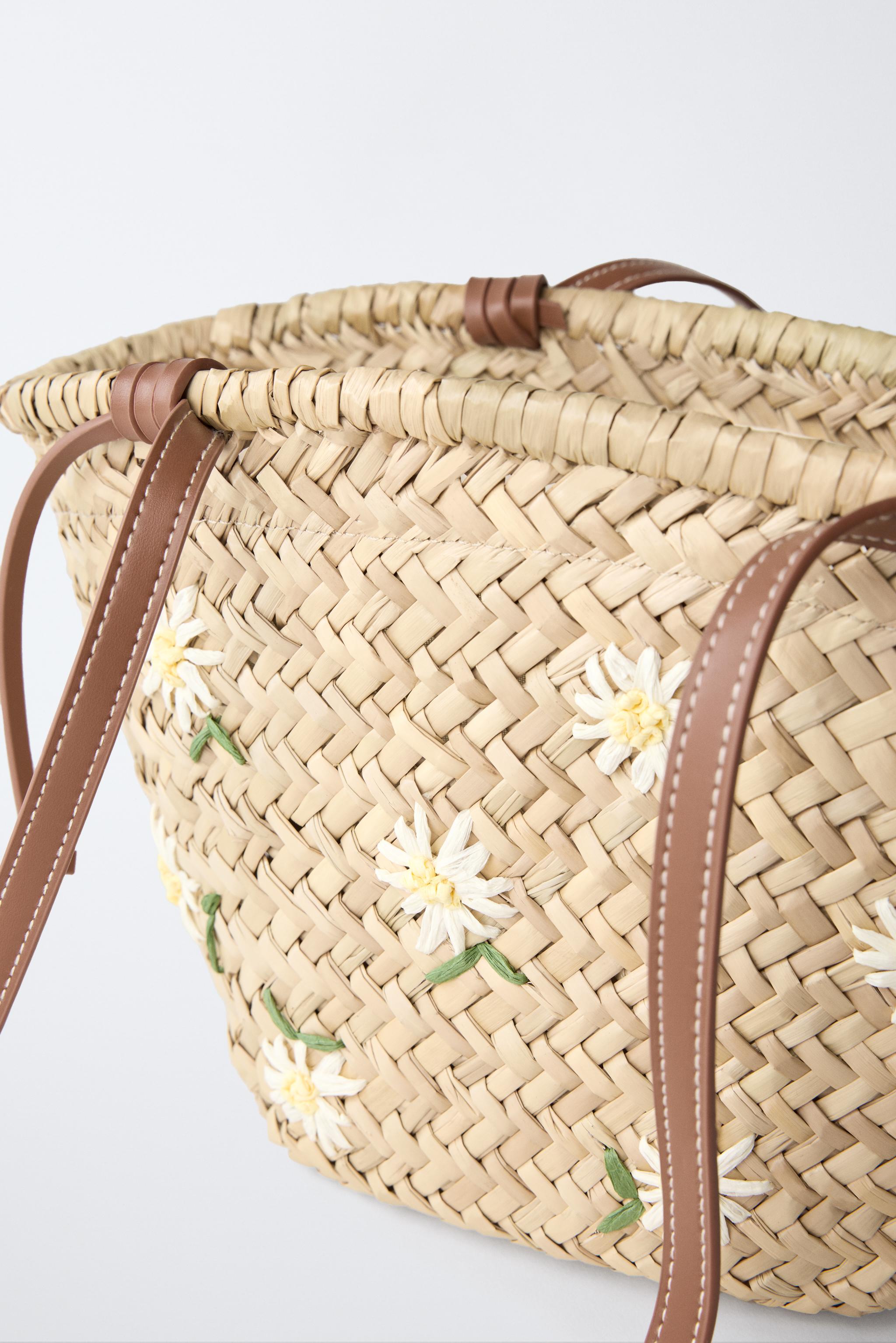 DAISY RAFFIA EFFECT BASKET - Off White | ZARA United States