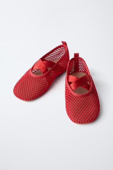 BALLERINES RÉSILLE - Rouge de Zara - Image 2