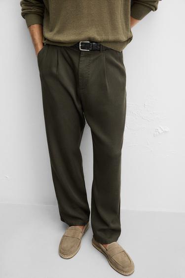 ALPARGATA MOCASÍN PIEL - Gris Topo de Zara