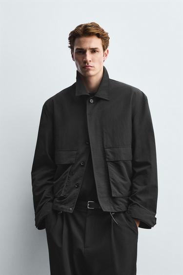 BOXY FIT POCKET JACKET - Black by Zara