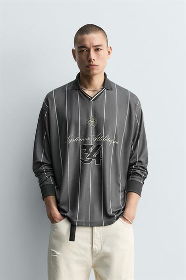 POLO ESTAMPADO FÚTBOL RETRO RAYAS - Rayas de Zara