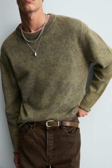 WASHED COTTON SWEATER - washed green by Zara - Image 4