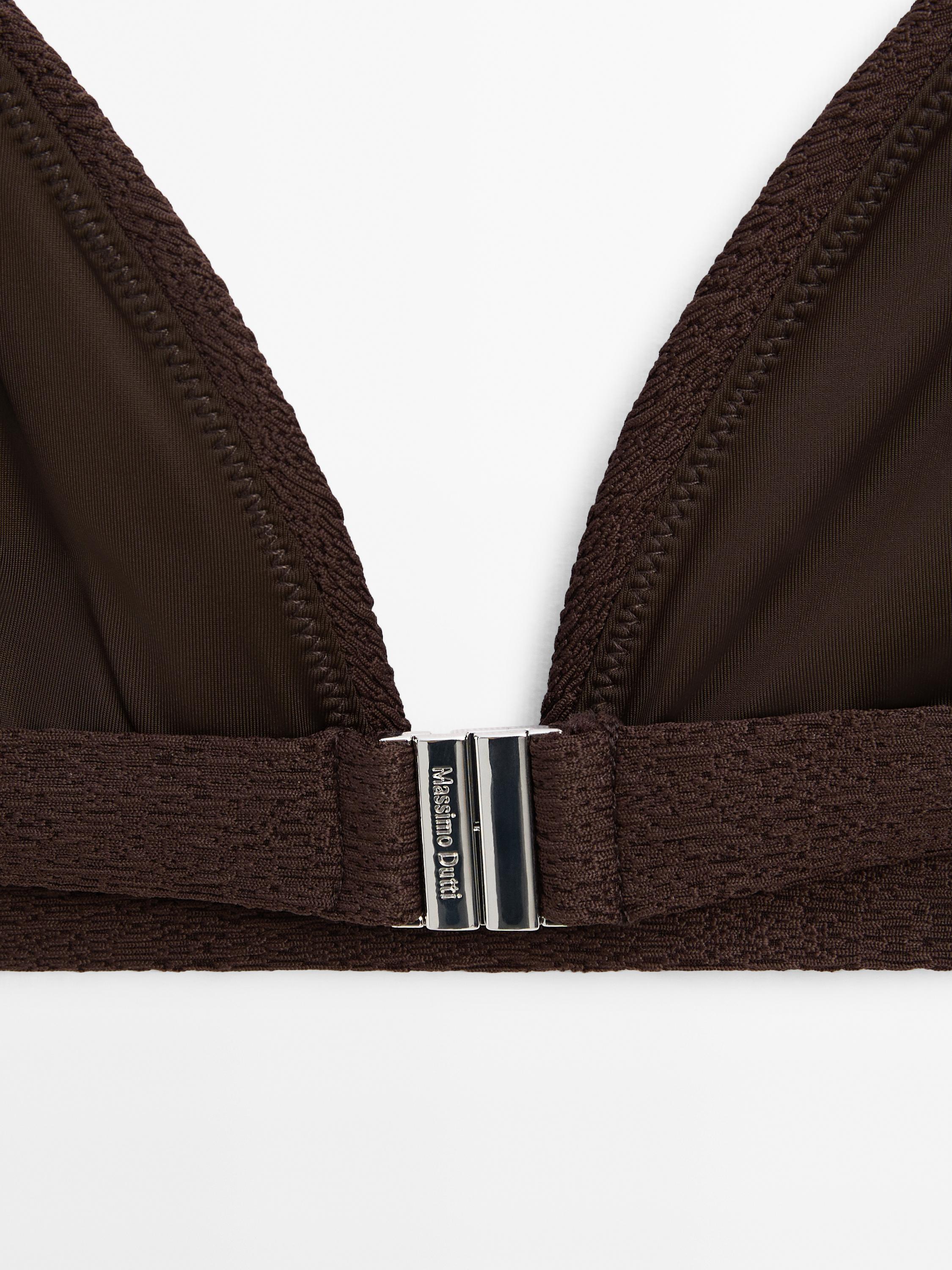 Haut de bikini triangle texturé