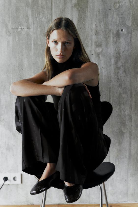 Jacquard Striped Pants with Metallic Thread