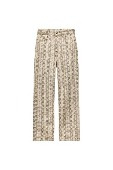 Z1975 HIGH-WAIST ANIMAL PRINT STRAIGHT LEG JEANS