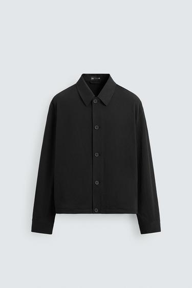SEERSUCKER OVERSHIRT - Black by Zara