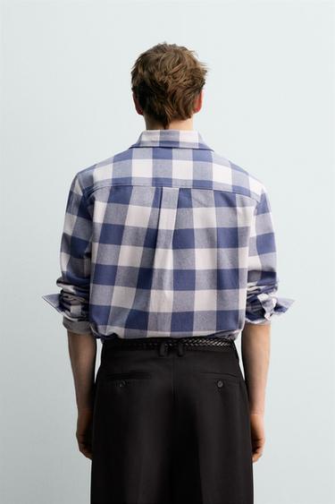 CHECK FLANNEL SHIRT AARON LEVINE X ZARA - Blue/White by Zara - Image 2