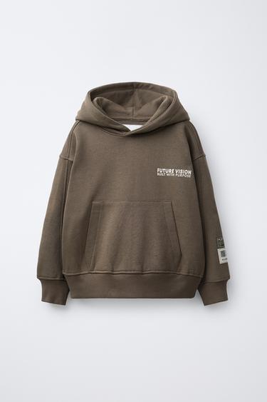 HOODIE AND LABEL JOGGERS SET - Brown by Zara - Image 1