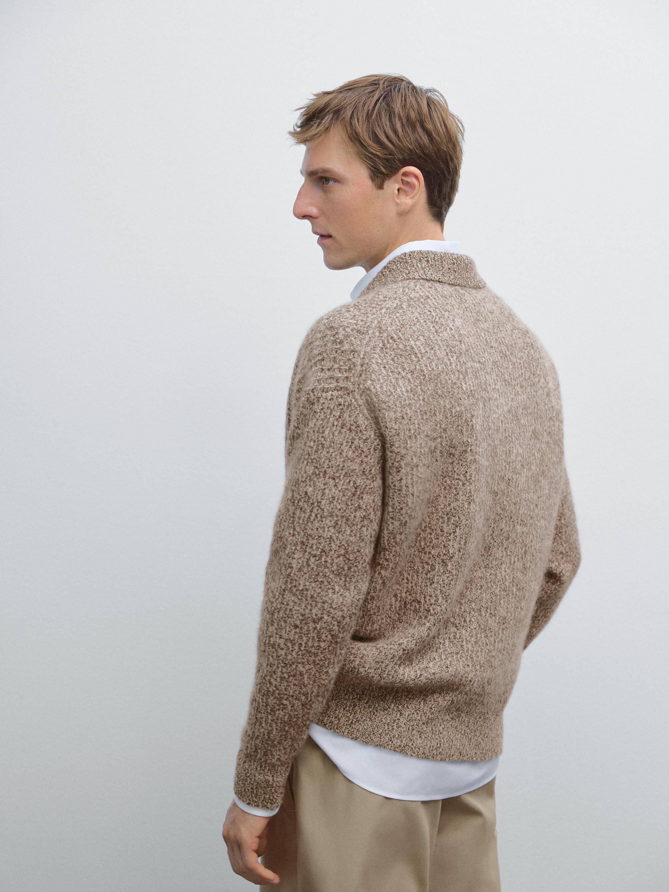 Pull polo en maille 100 % cachemire