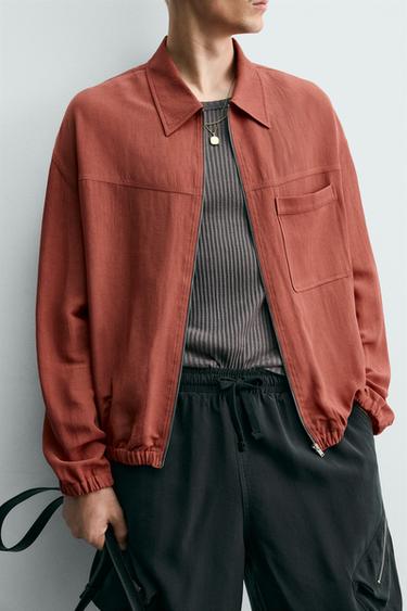 RELAXED FIT ZIP OVERSHIRT - Coral by Zara - Image 5