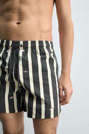 MAILLOT DE BAIN MI-LONG BRODERIES - Gris de Zara - Image 5