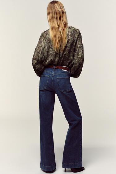 JEAN Z1975 ÉVASÉ TAILLE HAUTE CEINTURE - Bleu de Zara - Image 5