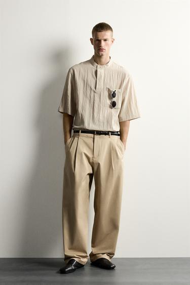 CAMISA POLO FLUIDA - Beige de Zara - Imagen 0