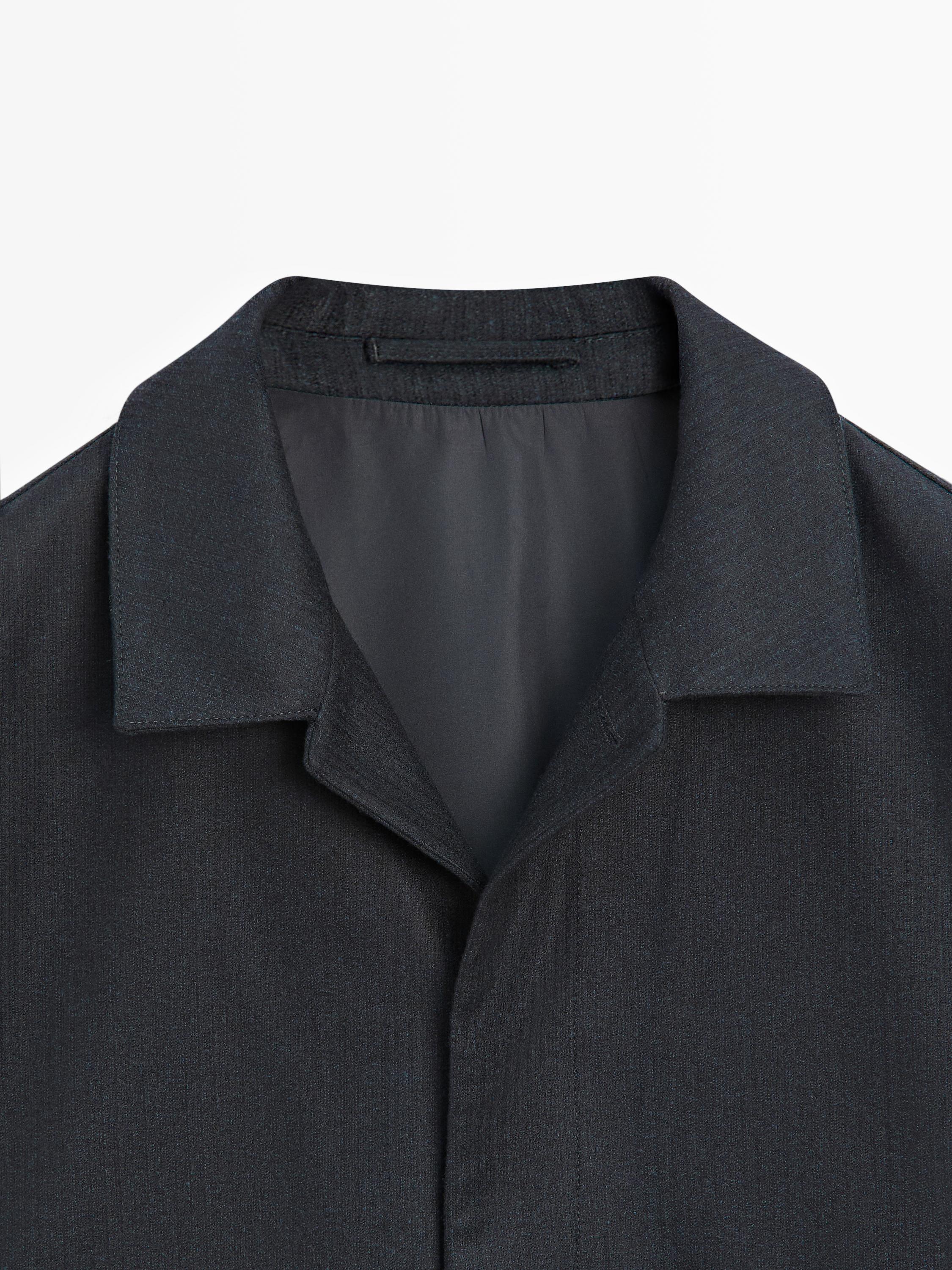 100% wool corduroy-effect flannel overshirt