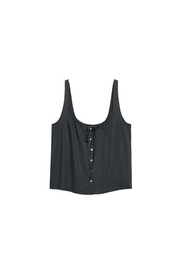 ՊՈՊԼԻՆԵ ԿՈՃԱԿԱՎՈՐ ԹՈՓ - Մուգ անտրացիտ Zara-ից