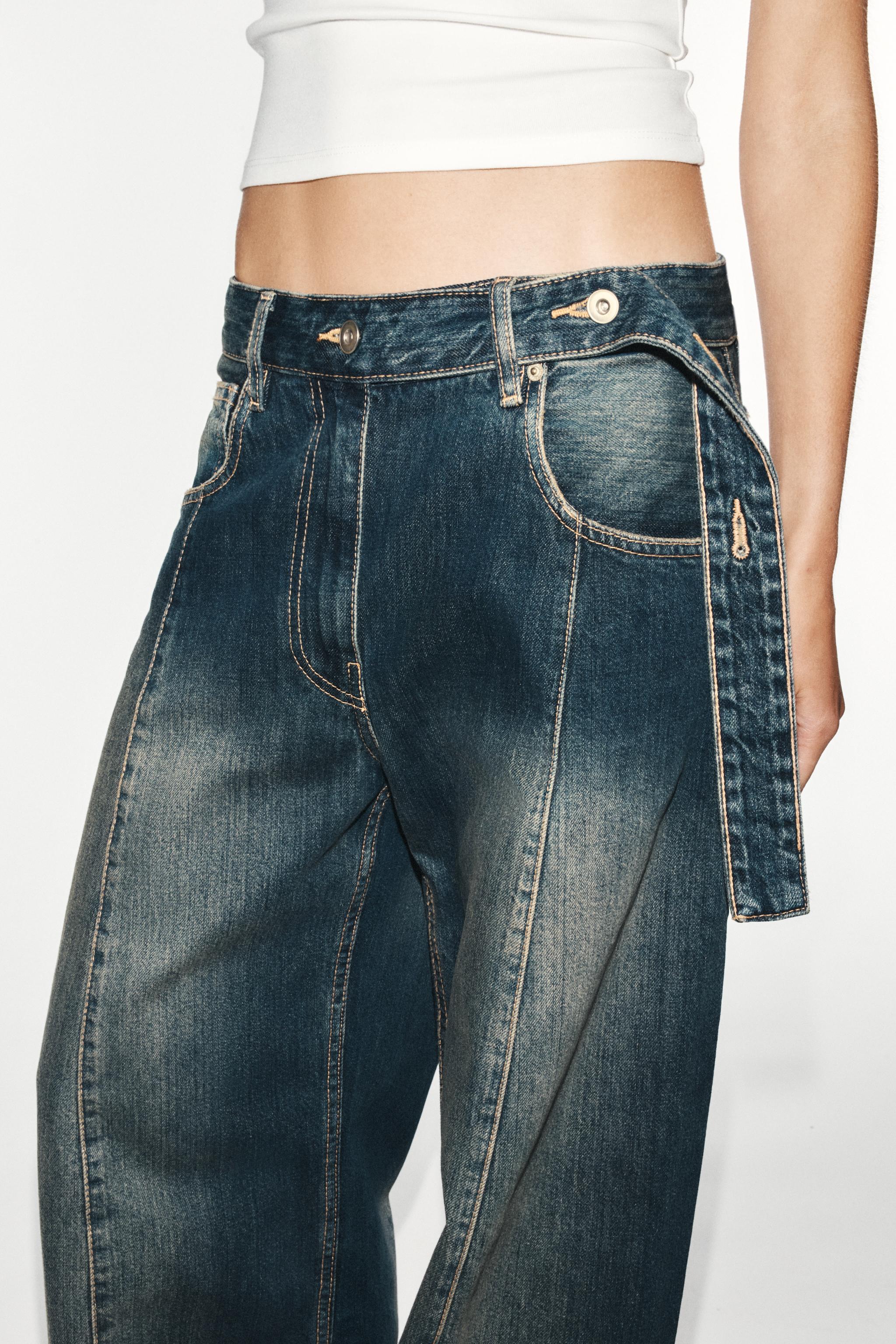 Zara TRF ORTA BEL OVERSIZE JEAN görsel 4
