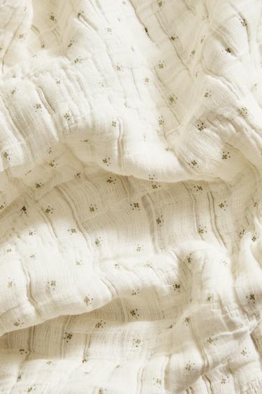 KIDS' FLORAL MUSLIN BEDSPREAD - Green by Zara - Image 3