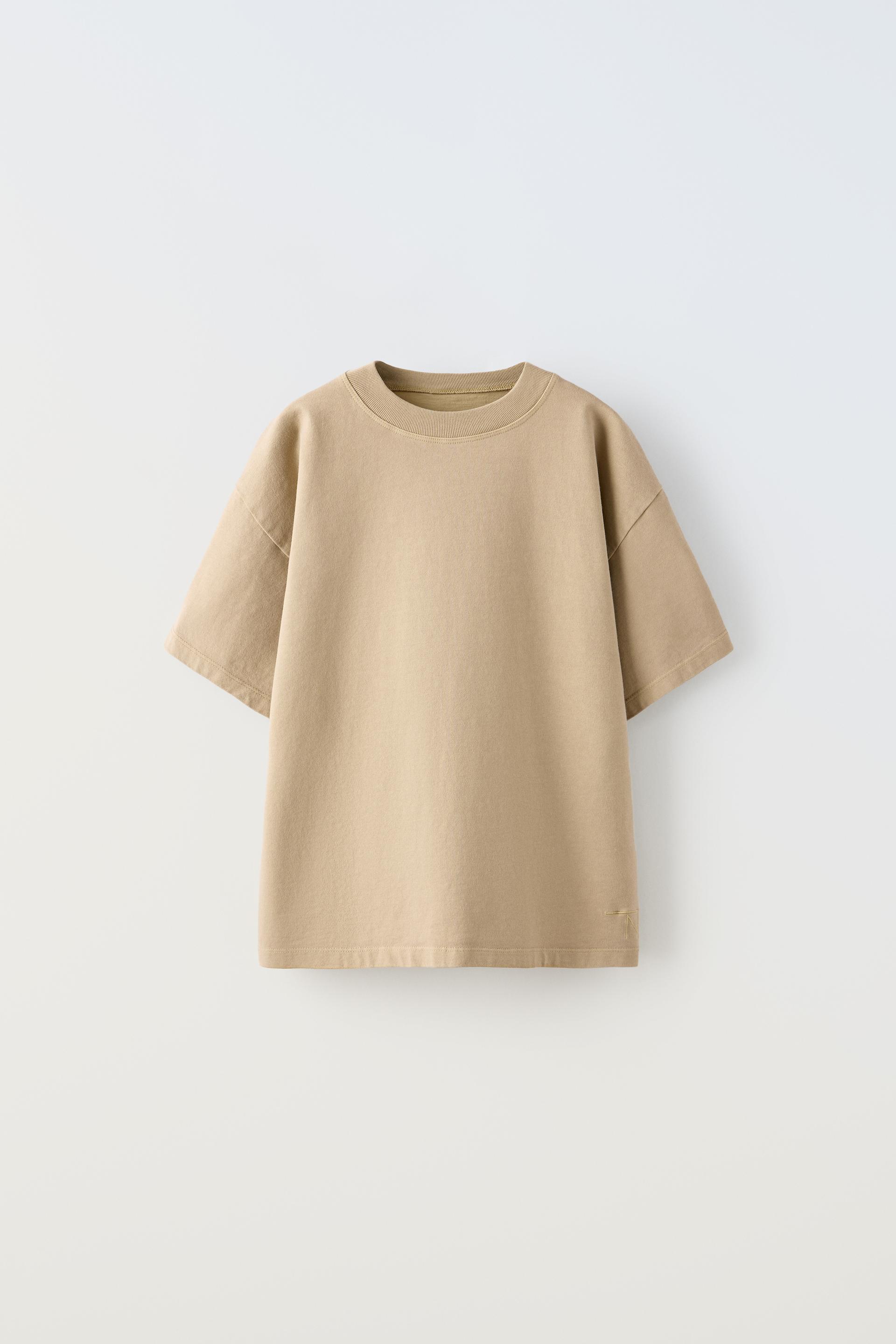 TRUE NEUTRALS HEAVY WEIGHT T-SHIRT - Dark camel | ZARA Turkey