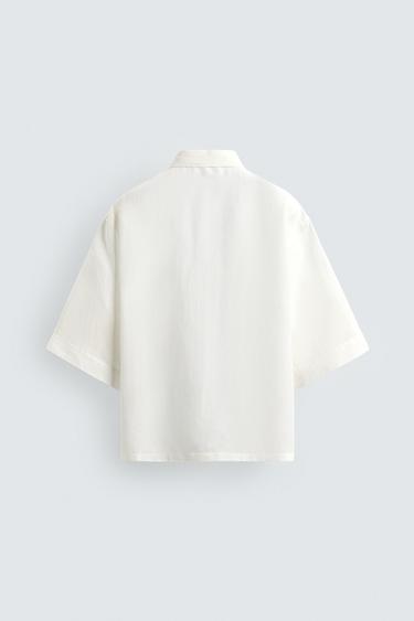 CHEMISE COUPE BOXY STRUCTURÉE - Blanc de Zara - Image 7