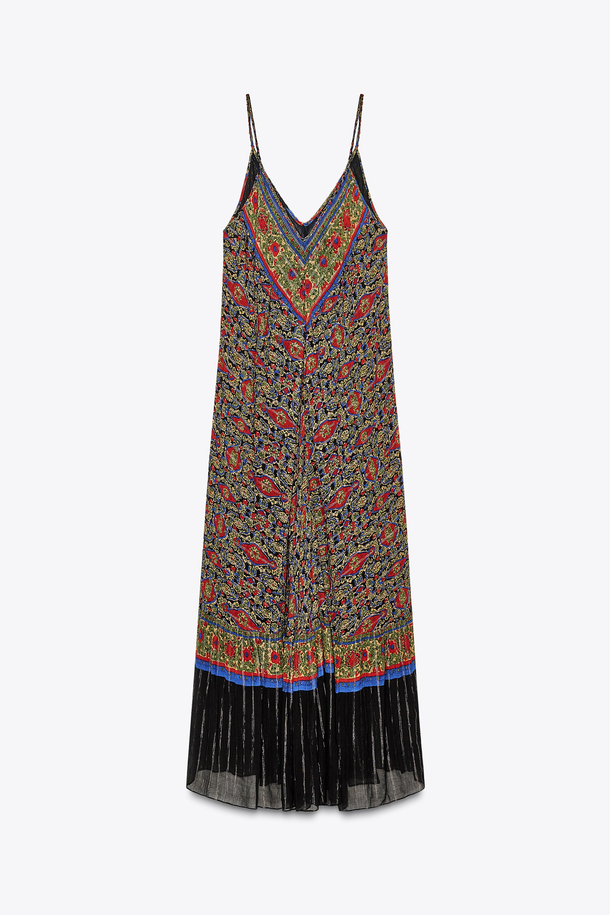 ZARA プリント柄フリルワンピース 3713/359 スパンコールフリルショートワンピース - オフホワイト | ZARA