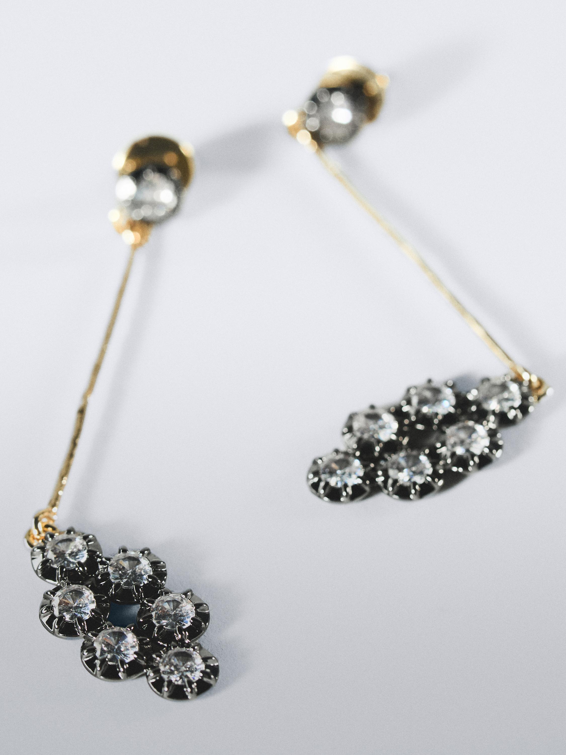 Rhinestone dangle earrings