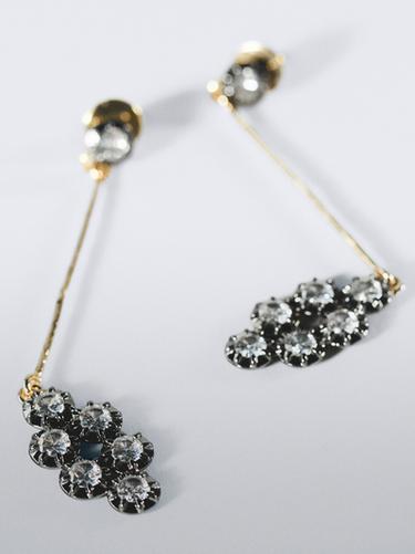 Zara Rhinestone dangle earrings - Silver - Image 0
