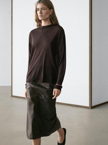 Zara Oversize wool blend knit sweater - Mink marl