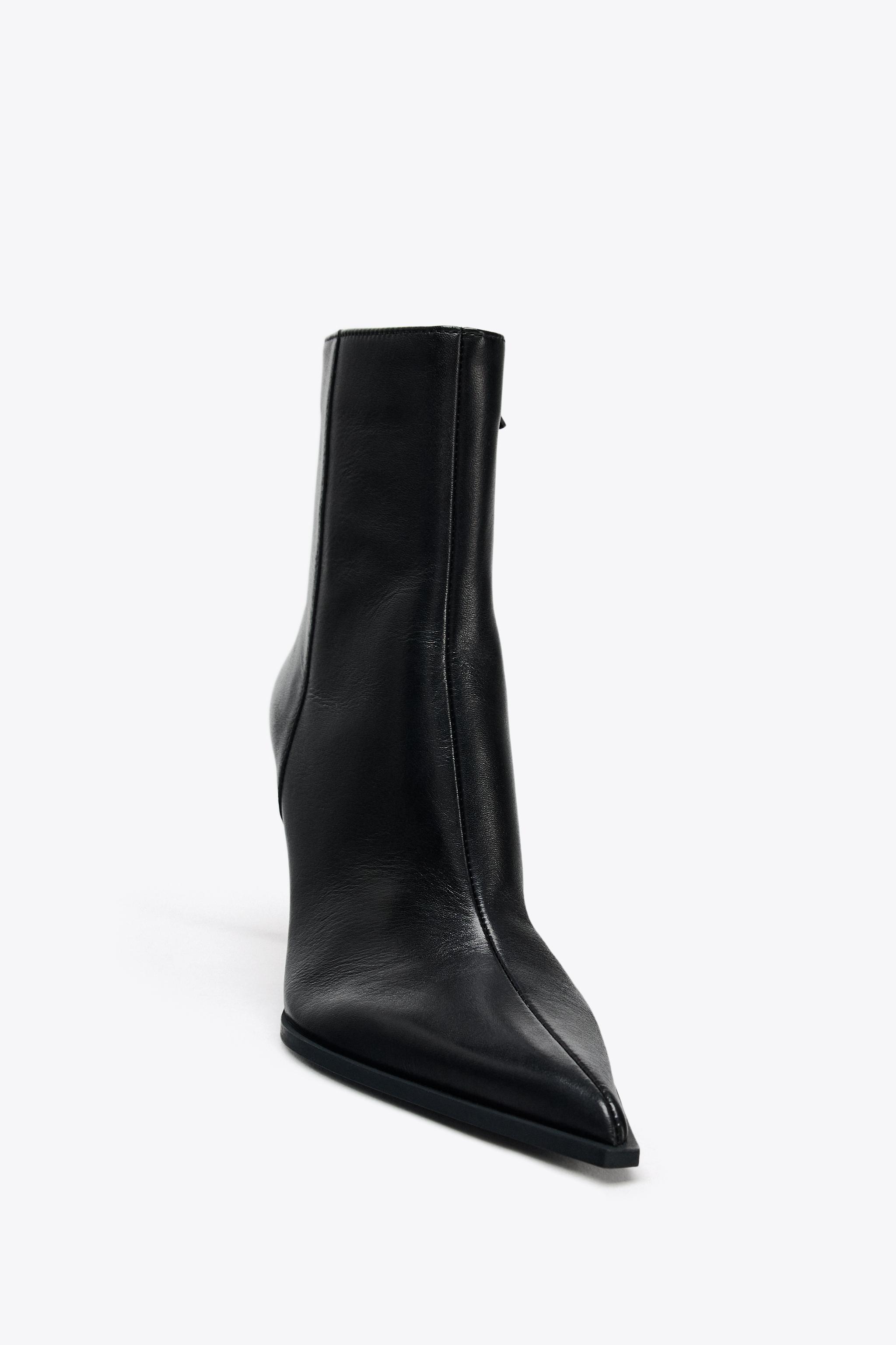 ひなた♪美品✨zara ザラ レザーブーツ センタージップ 26.0 黒 ブーツ - レディース | ZARA 日本