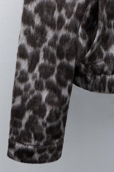 ANIMAL PRINT BOMBER JACKET - Leopard / Grey by Zara - Image 5