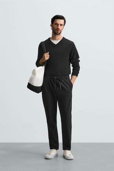 COMFORT FIT JOGGER WAIST TROUSERS - Black by Zara - Image 0