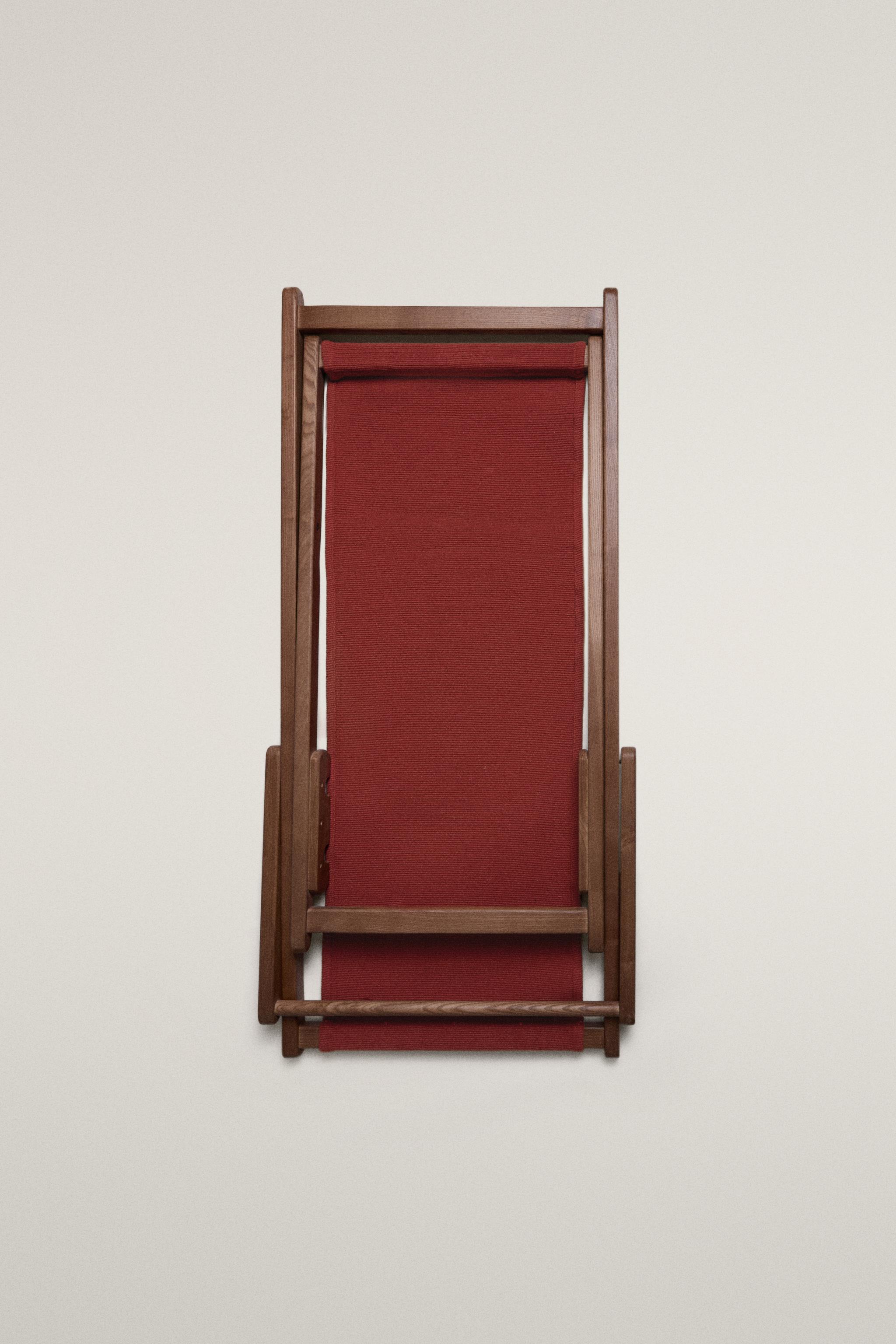 CHAISE LONGUE PLIANTE BOIS ET COTON
