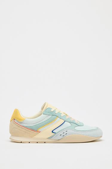 COLOUR BLOCK RUNNING TRAINERS - Sea Green by Zara