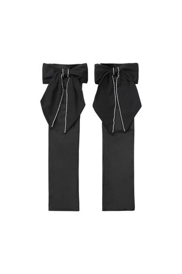 SATIN SLEEVES WITH BOWS
