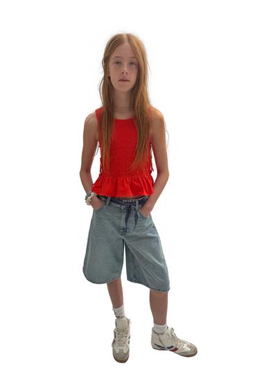 TOP LLASTIQE ME FJONGO - E kuqe nga Zara