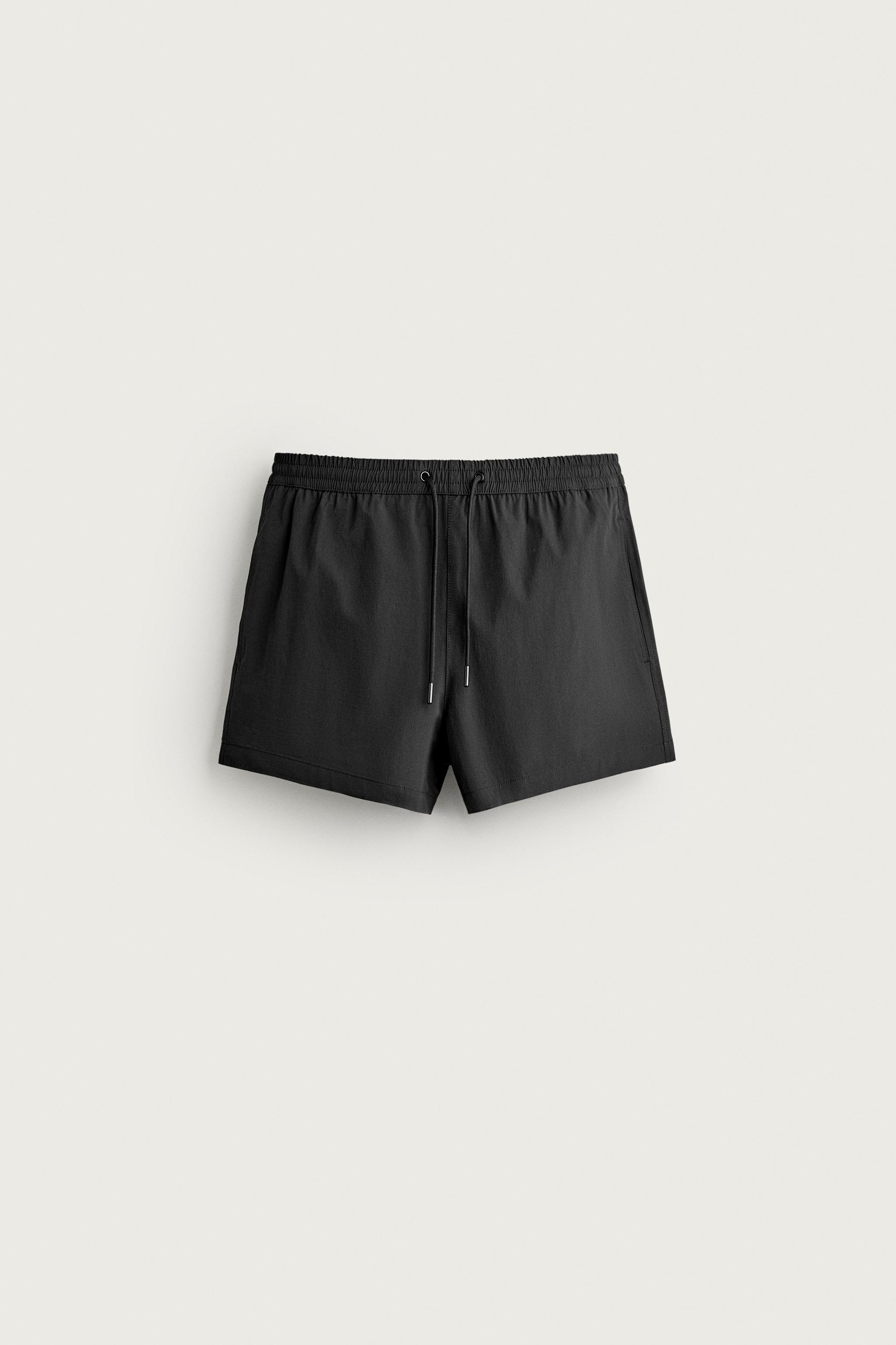 STRUCTURED SHORT SWIMSUIT — Black