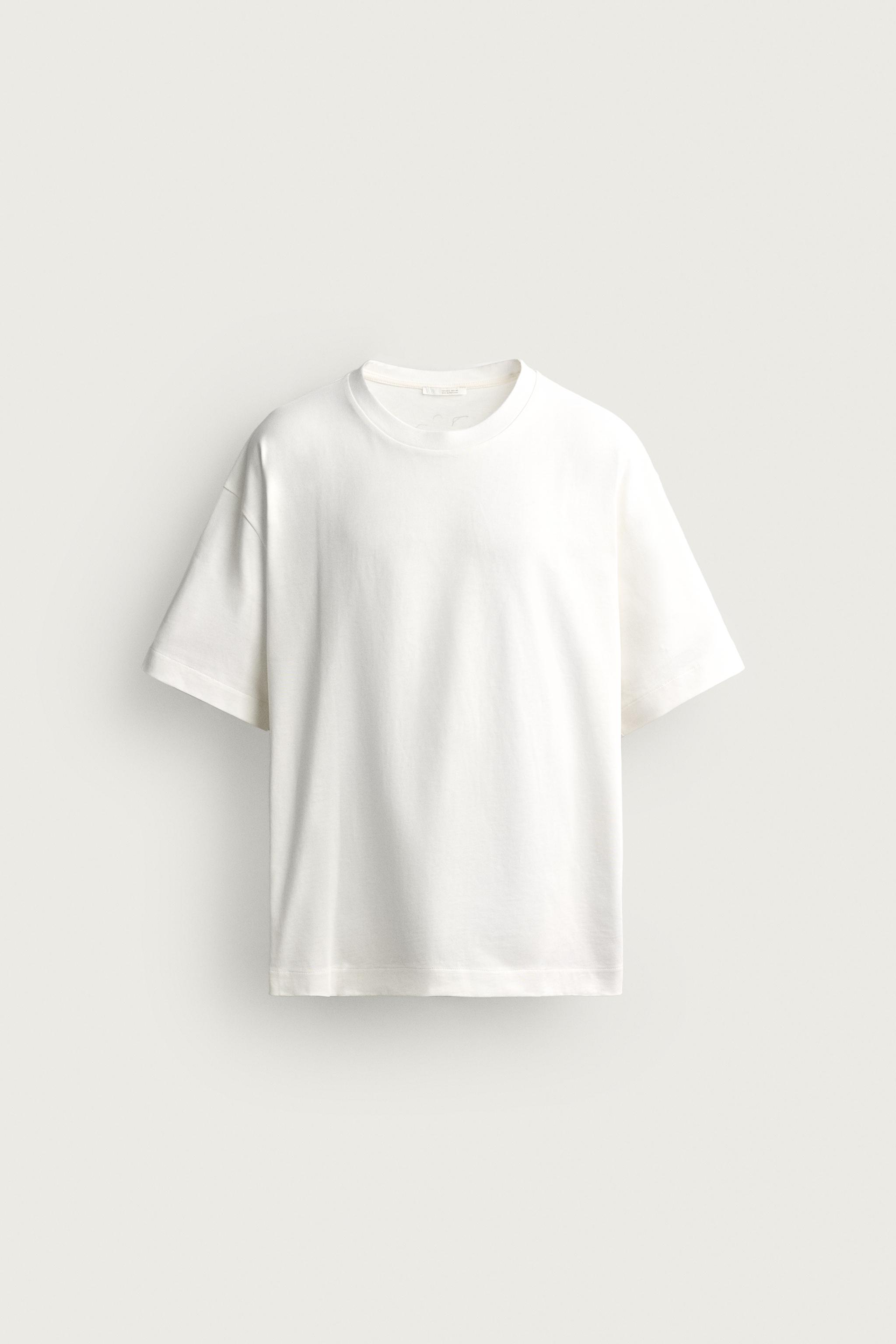 CONTRAST PRINT AND EMBROIDERY T-SHIRT — White