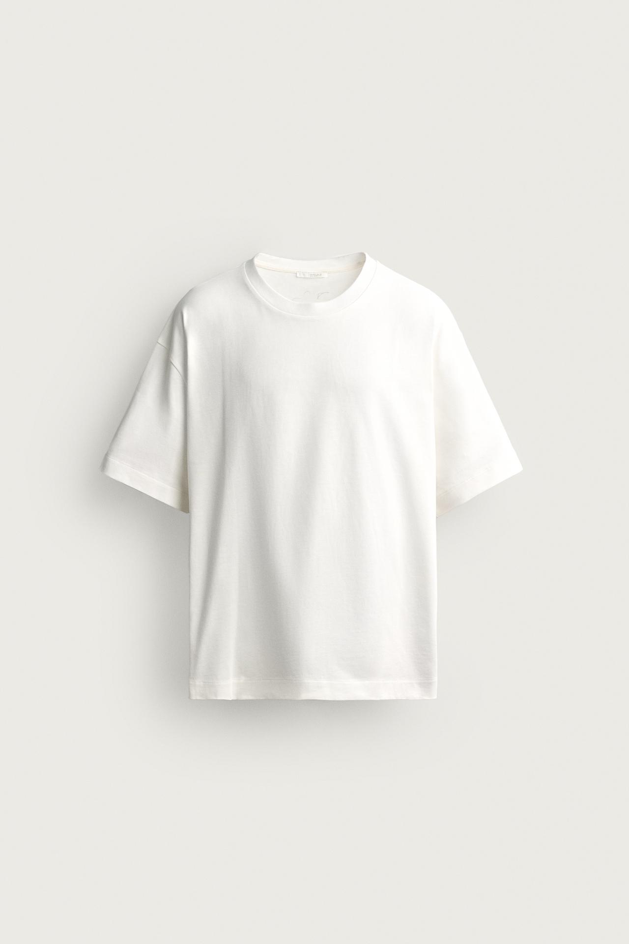 CONTRAST PRINT AND EMBROIDERY T-SHIRT — White