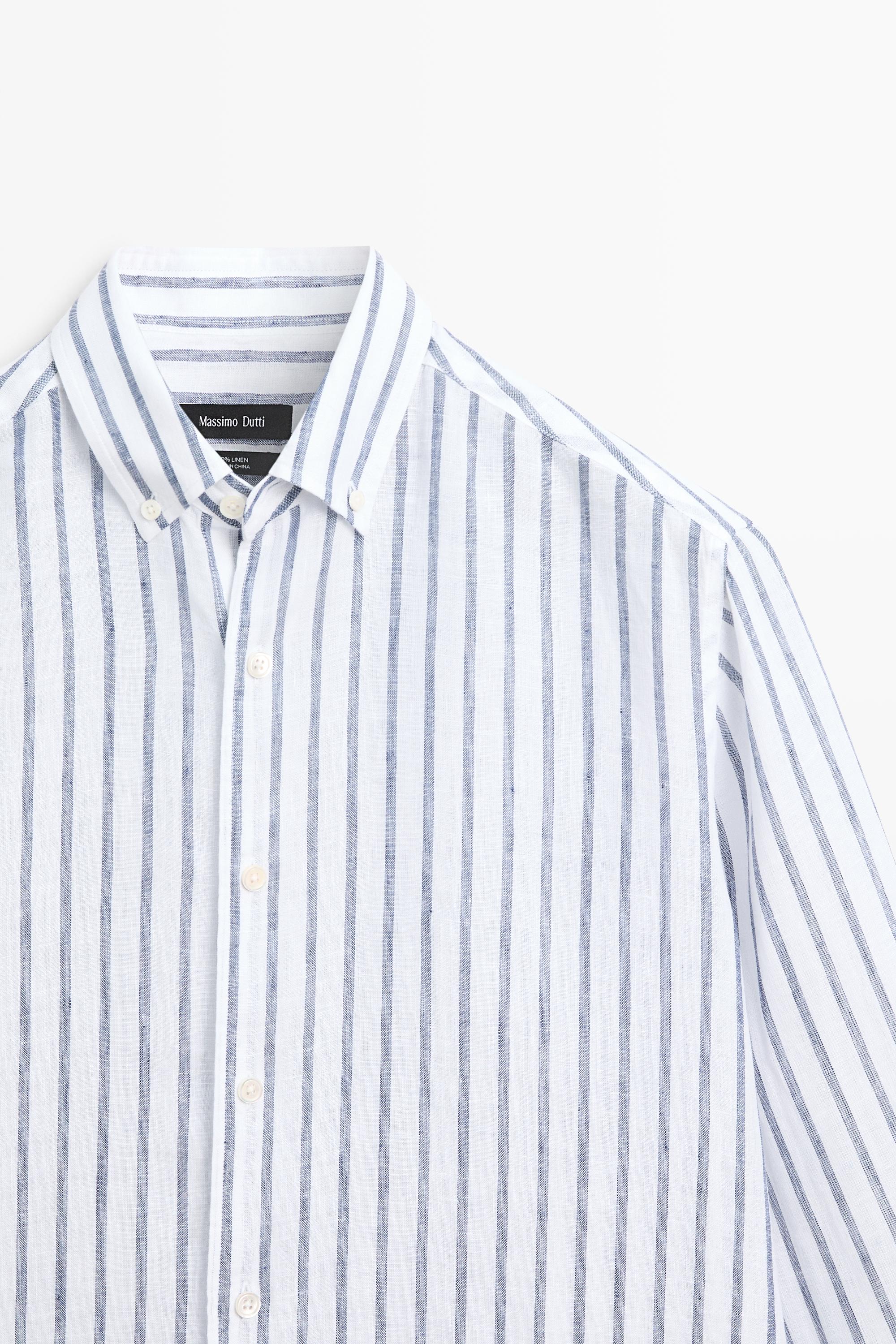 Chemise rayée 100 % lin