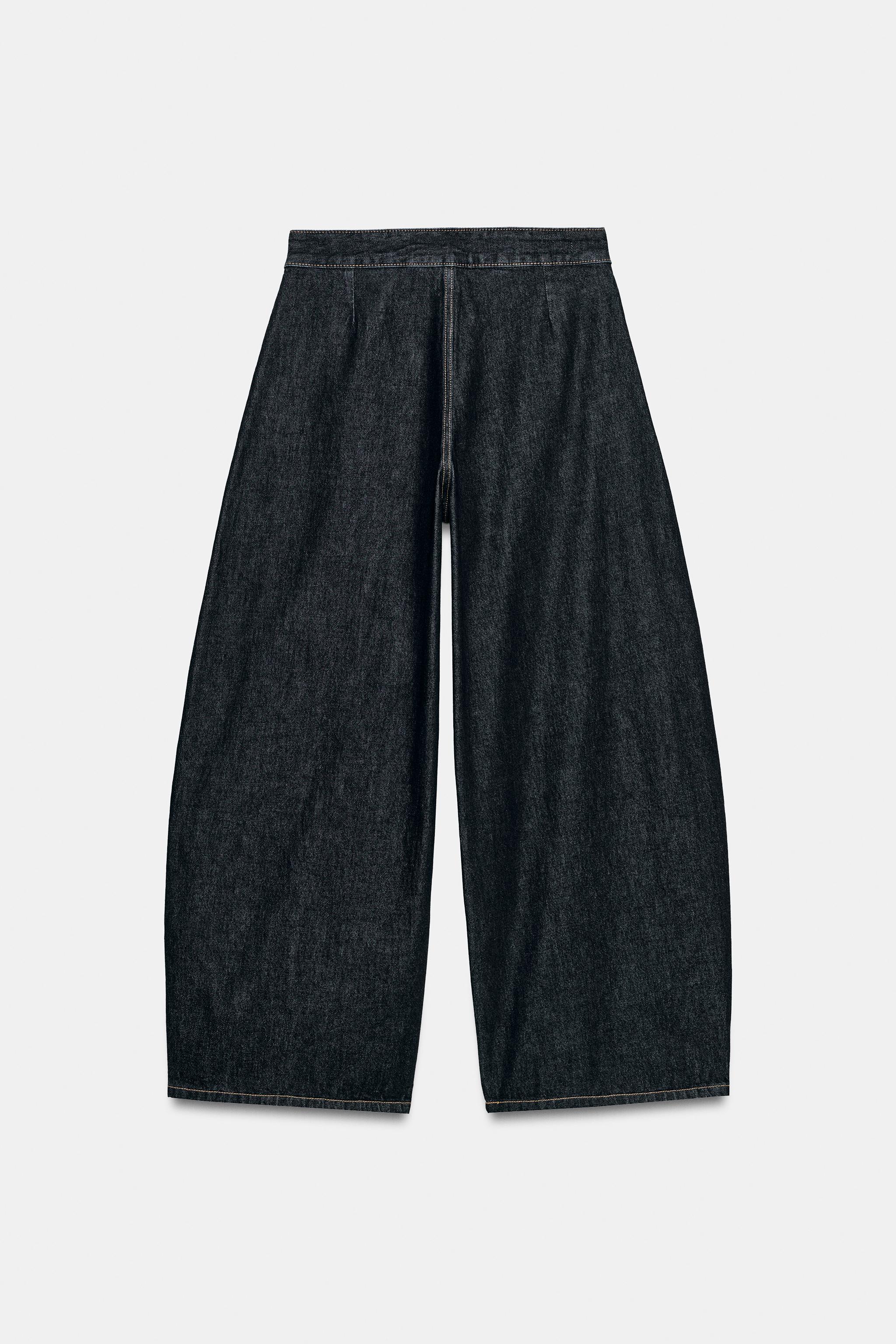 Женские джинсы Zara TRF SEAMED BALLOON JEANS — фото 7