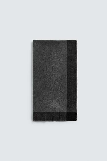 CONTRAST FINISH SCARF - Grey by Zara
