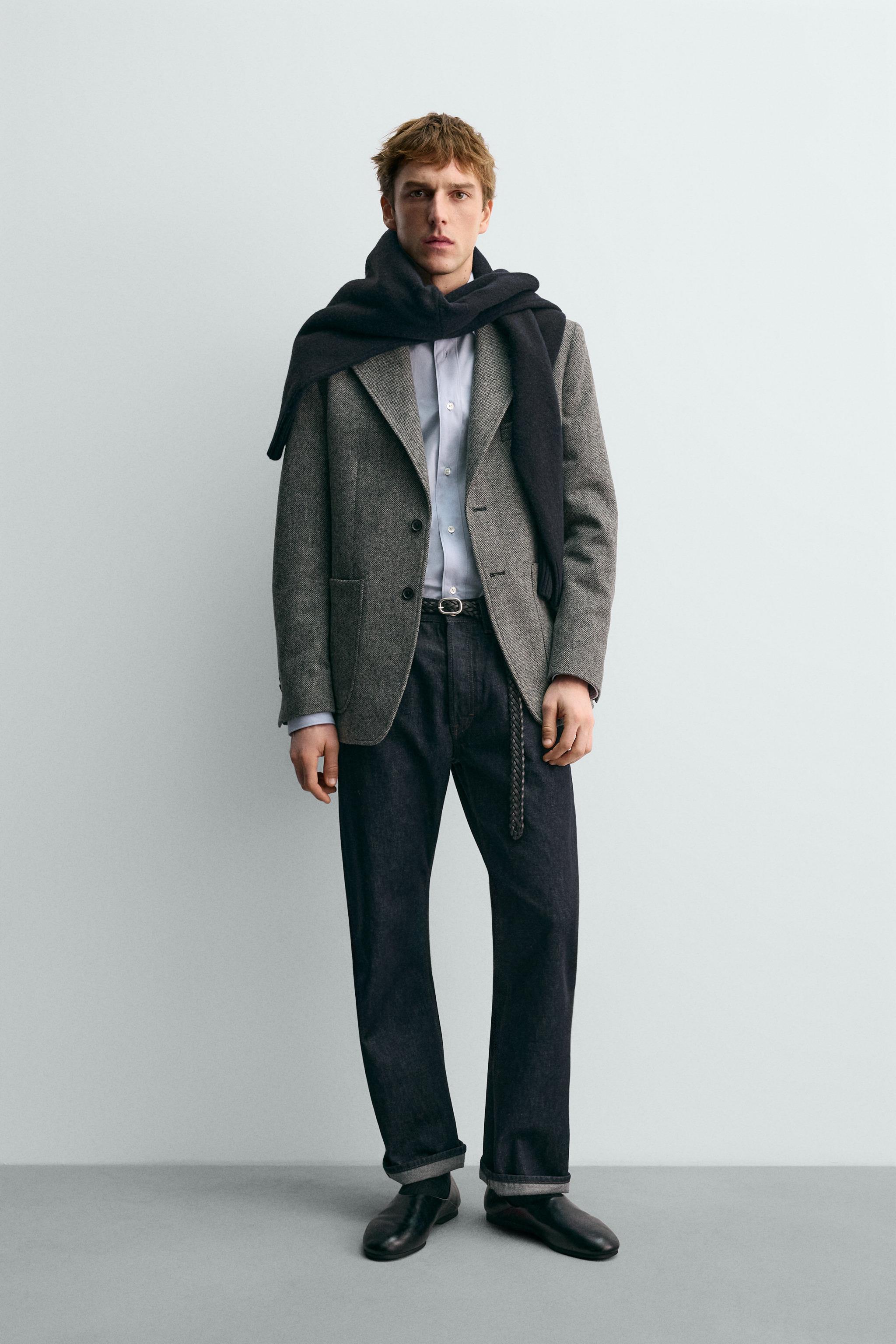 100% WOOL TEXTURED BLAZER AARON LEVINE X ZARA - Gray | ZARA United