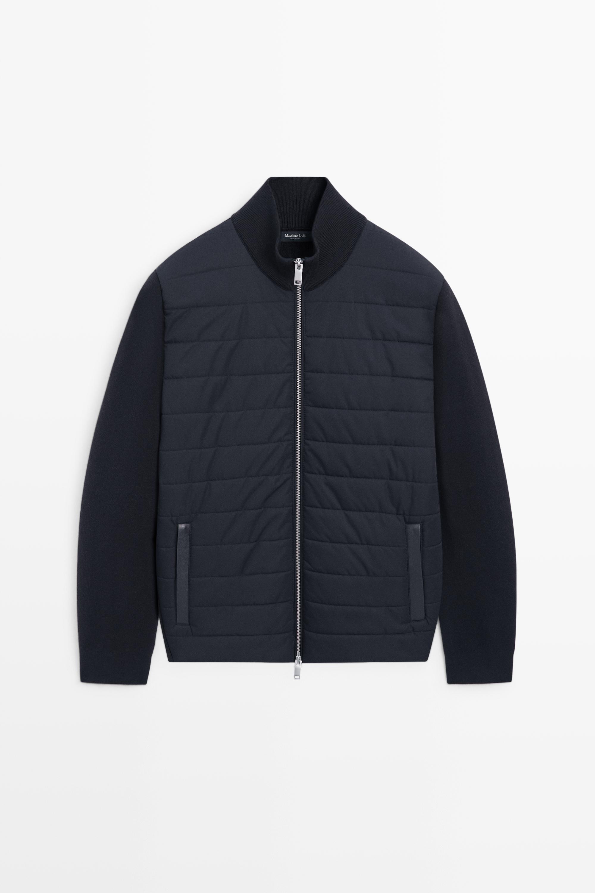 Cardigan à col montant en tissu mélangé