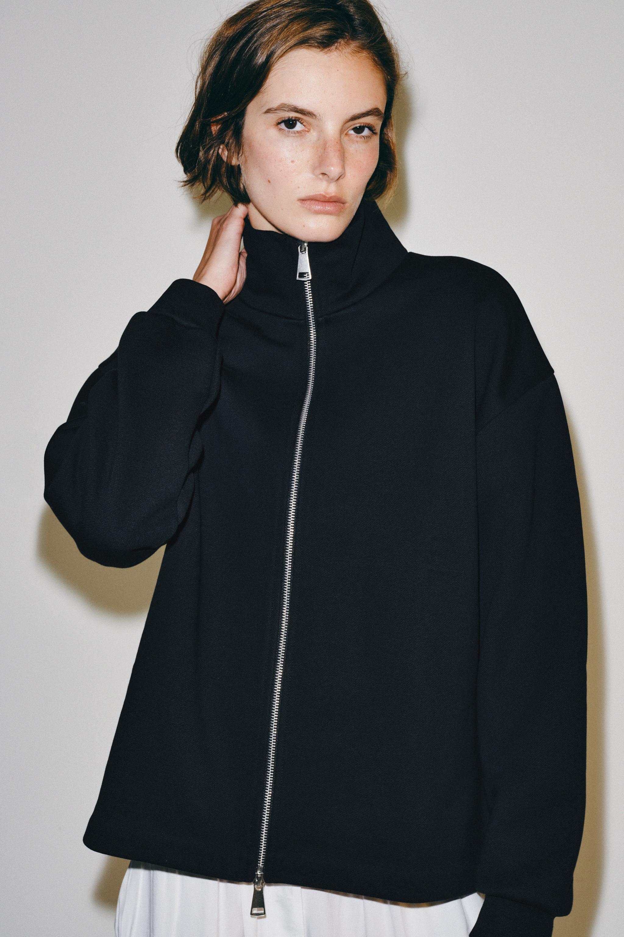 Женские худи Zara ZIP-UP SWEATSHIRT — фото 8