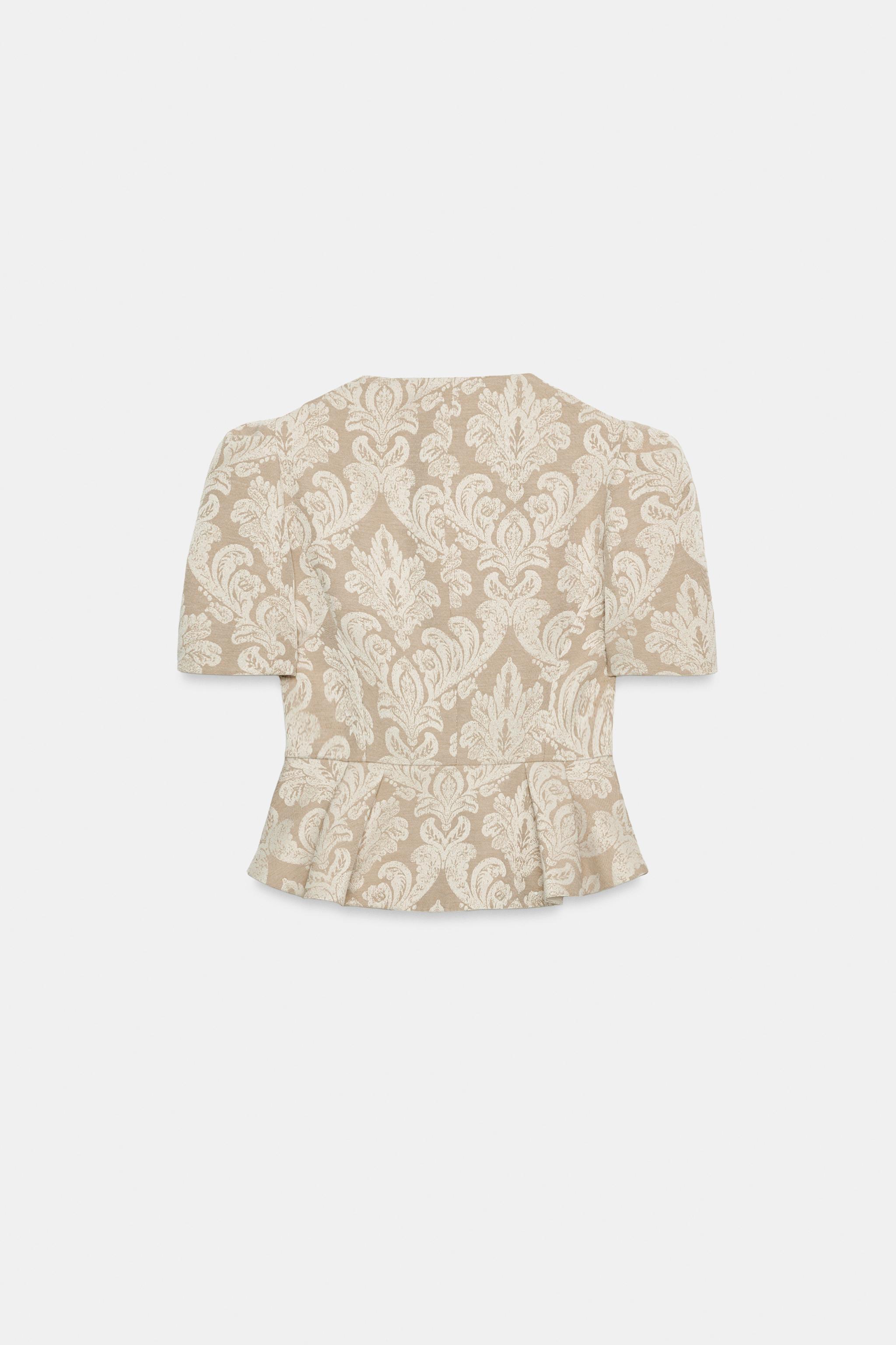 JACQUARD PEPLUM BLAZER
