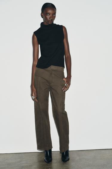 TOP SOFT CUELLO ALTO - Negro de Zara