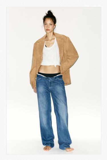 Zara 100% SUEDE BLAZER - Beige - Image 0