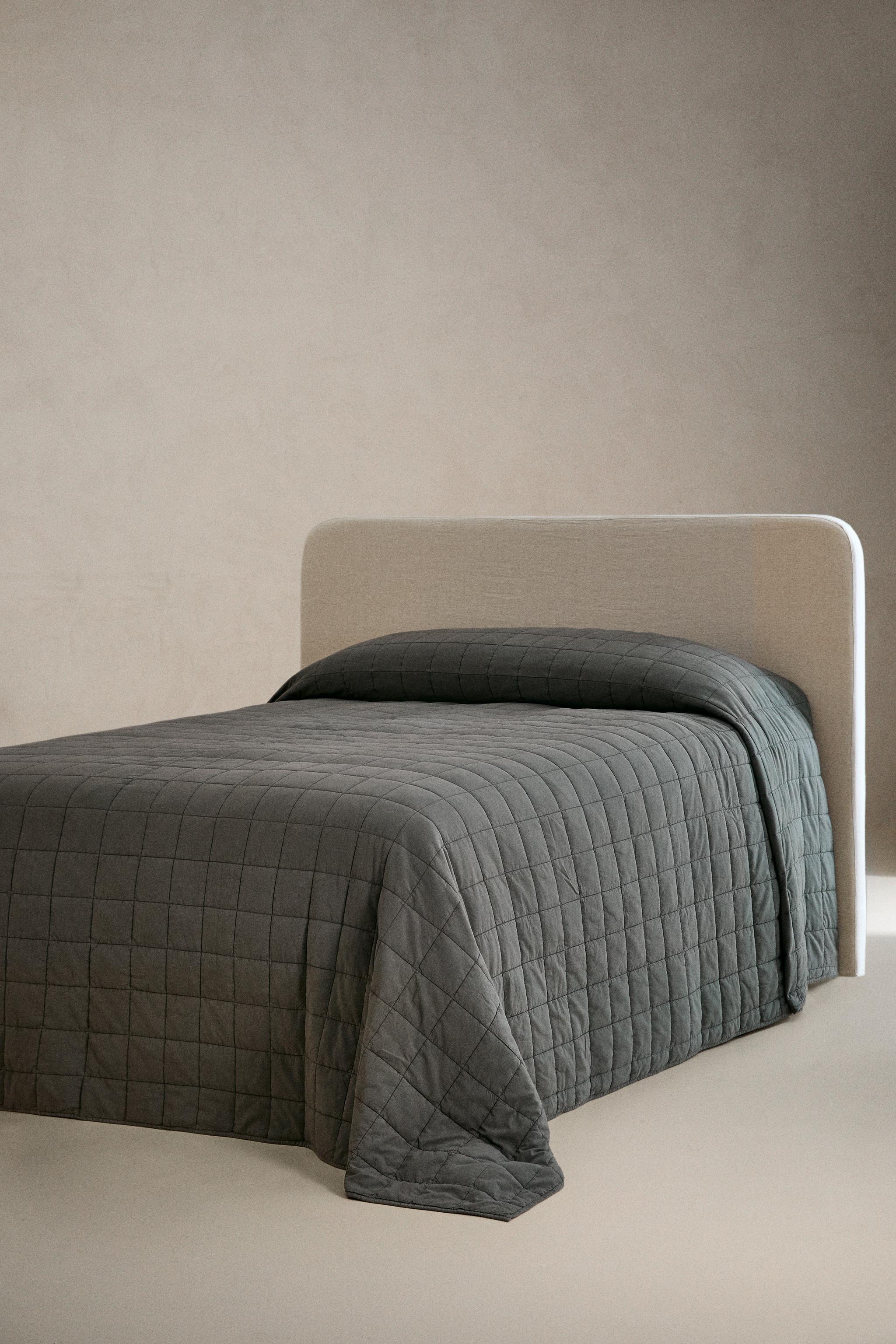 ÉDREDON À CARREAUX EN PERCALE DE COTON (180 FILS)