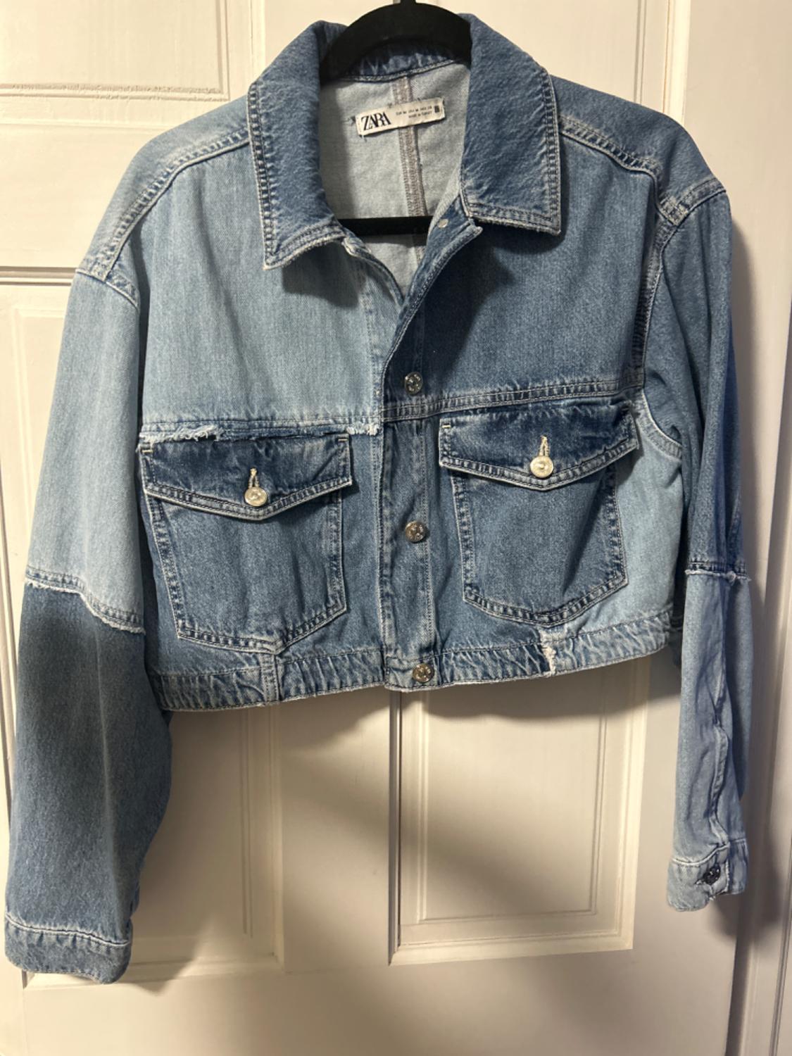 Z1975 CROP DENIM PATCHWORK JACKET